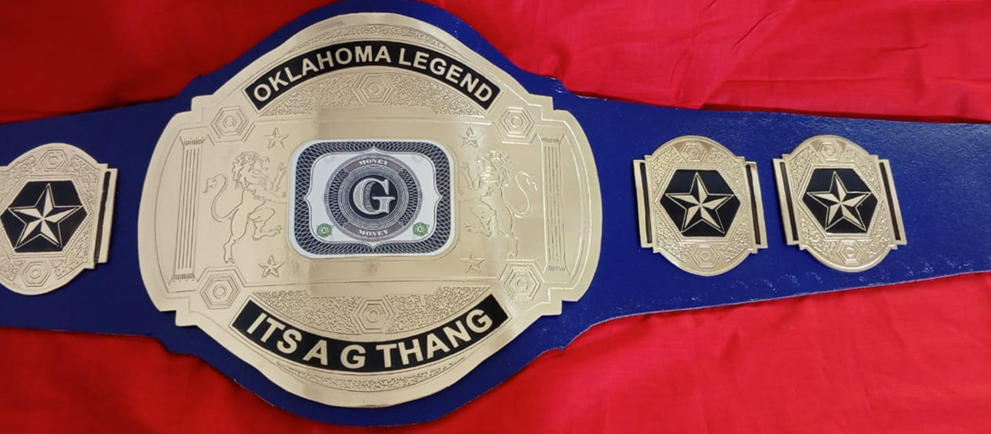 Custom Name and G Logo Wrestling Championship Belt - Customize Wrestling Belts