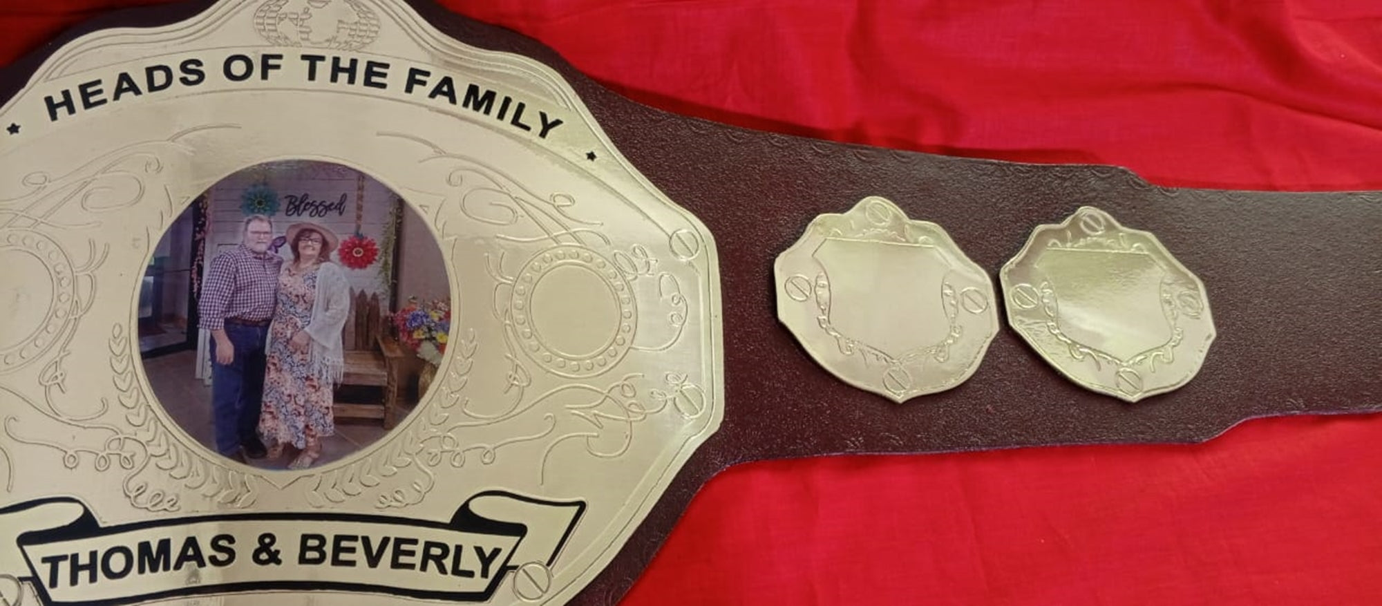 Custom Name and Couple Picture Wrestling Championship Belt - Customize Wrestling Belts