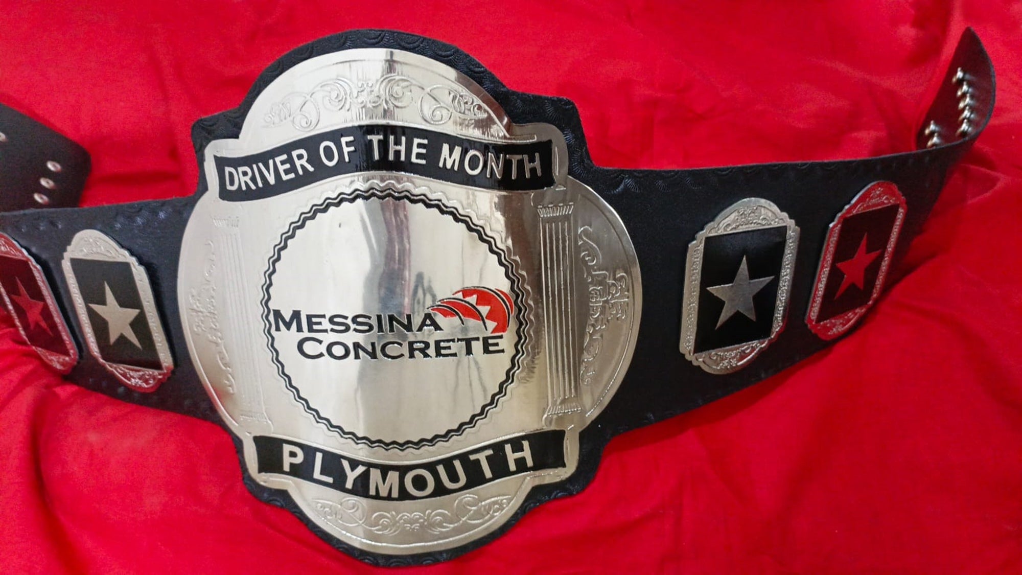 Custom Name and Messina Concrete Logo Wrestling Championship Belt - Customize Wrestling Belts