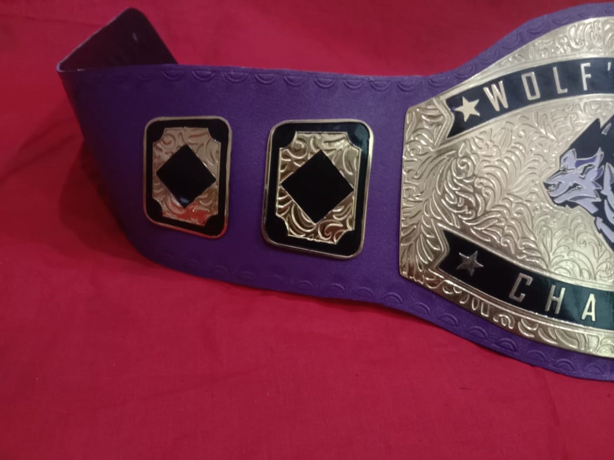 Custom Name and Wolf Logo Wrestling Championship Belt - Customize Wrestling Belts