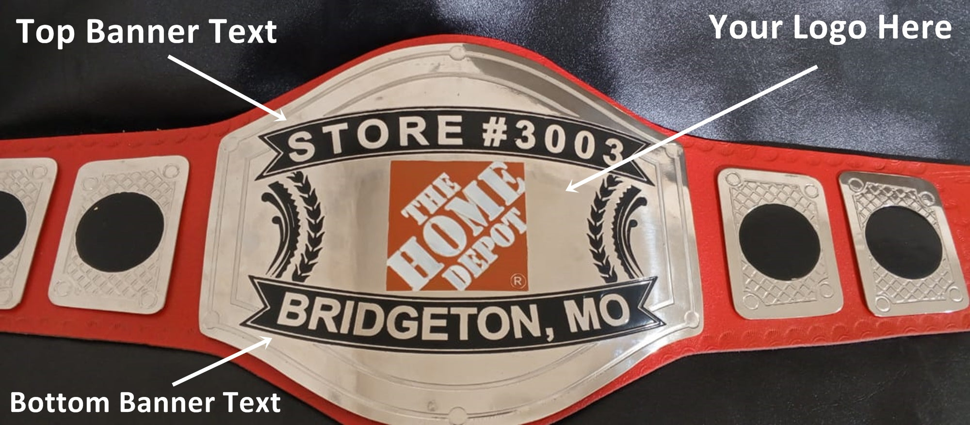 Custom Name and The Home Depot Logo Wrestling Championship Belt - Customize Wrestling Belts