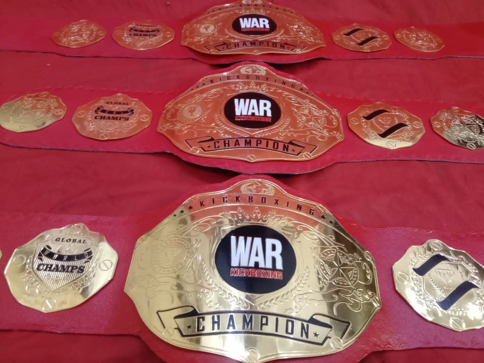 Custom Name and War Kick Boxing Logo Wrestling Championship Belt - Customize Wrestling Belts