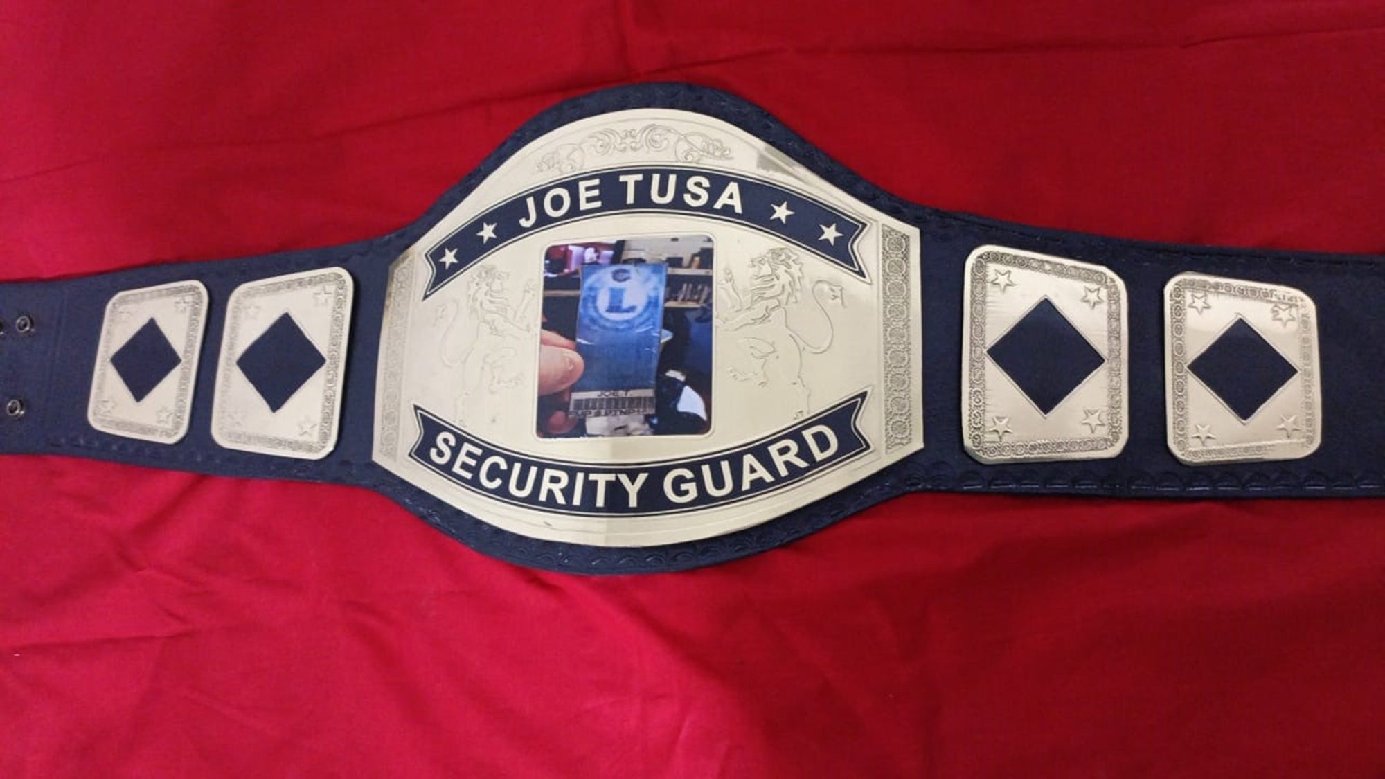 Custom Name and Security Guard Card Logo Wrestling Championship Belt - Customize Wrestling Belts