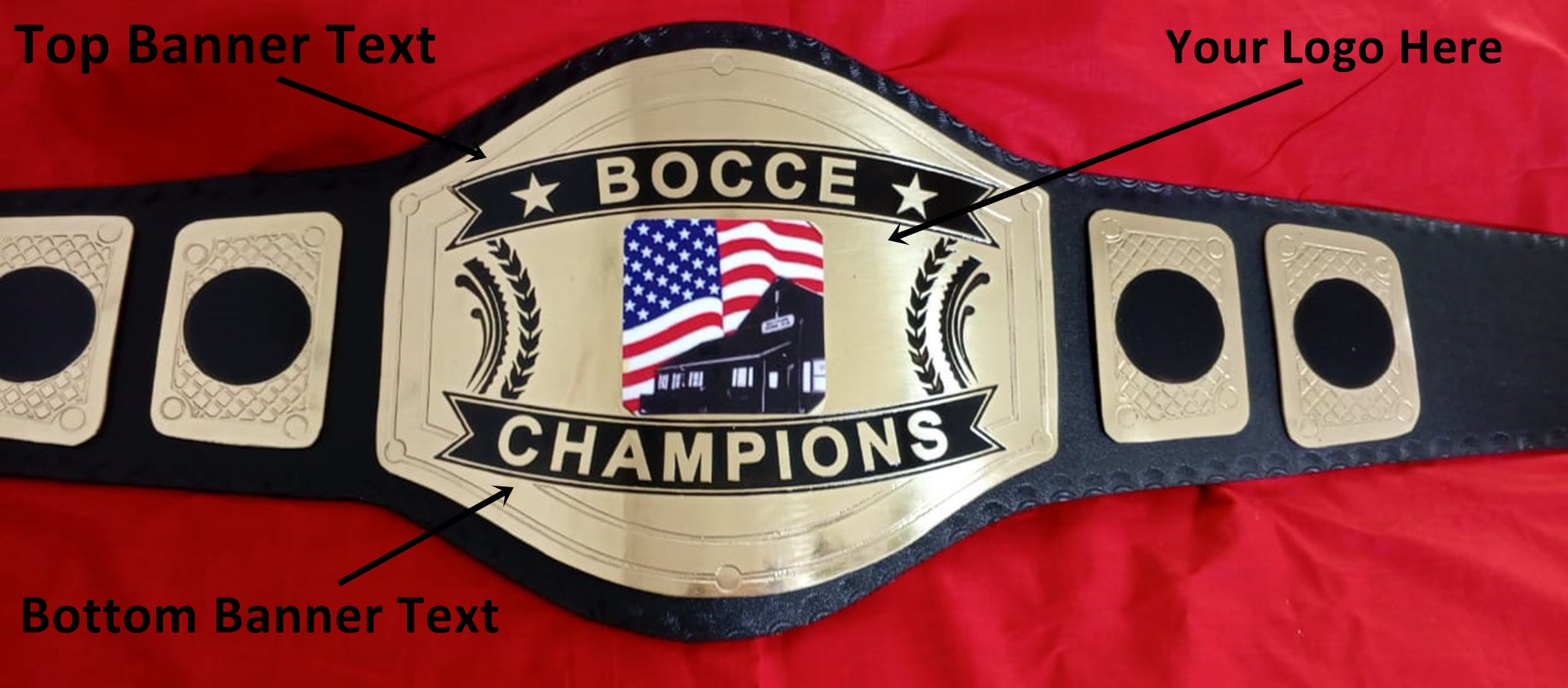 Custom Name and USA Flag Home Logo Wrestling Championship Belt - Customize Wrestling Belts