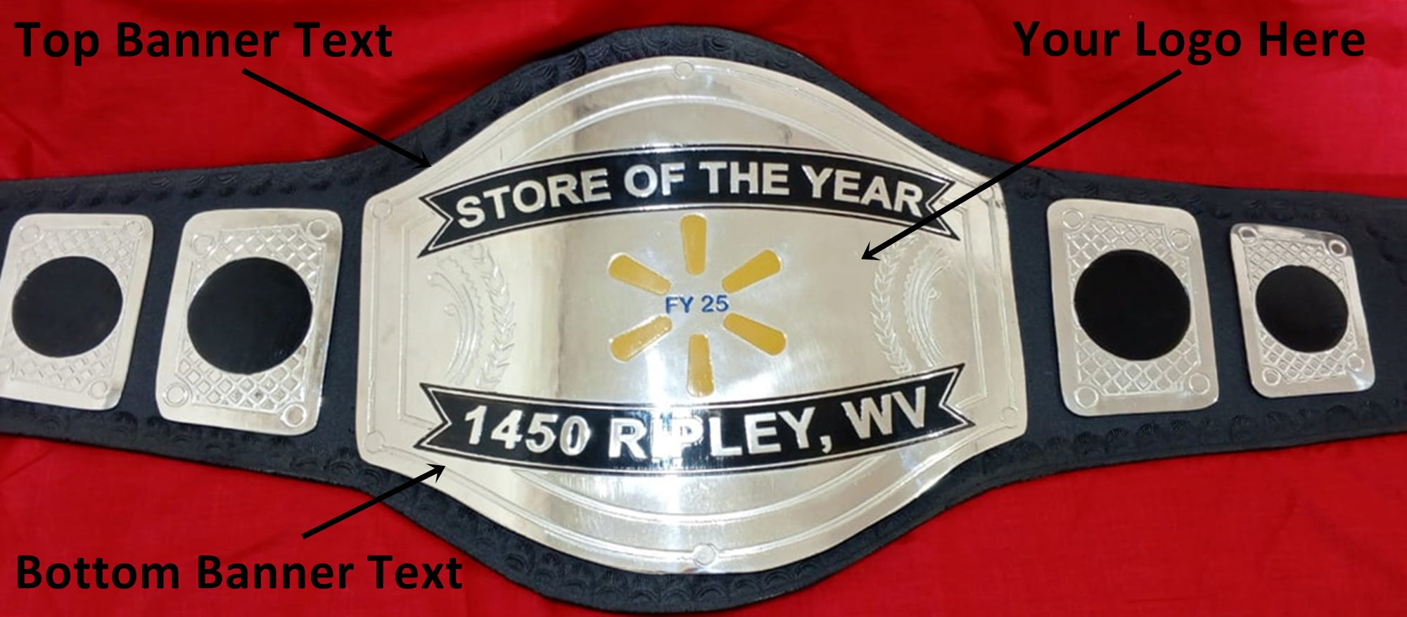 Custom Name and FY 25 Fan Wings Logo Wrestling Championship Belt - Customize Wrestling Belts