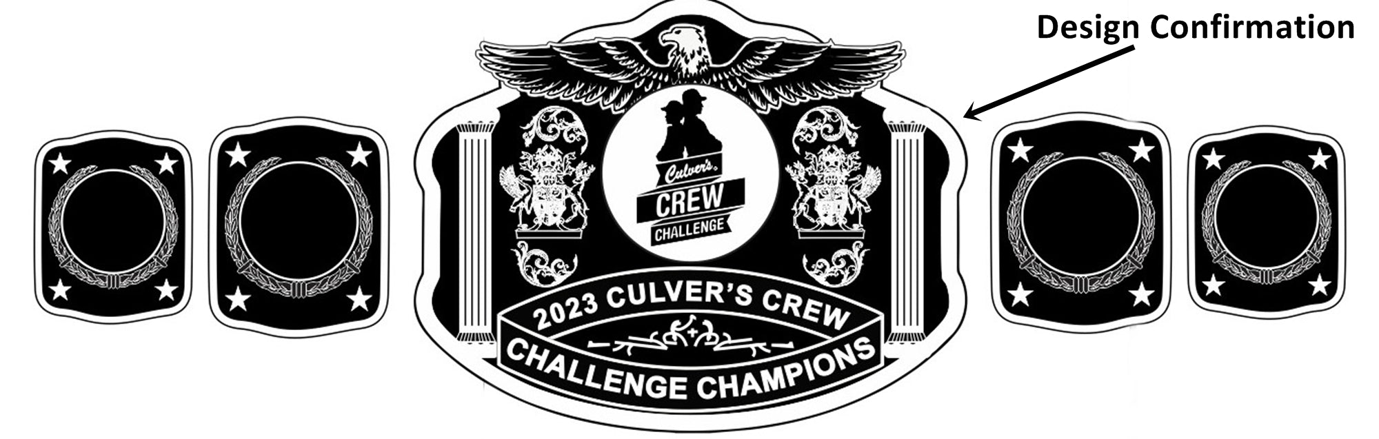 Custom Name and Crew Culvers Challenge Logo Wrestling Championship Belt - Customize Wrestling Belts