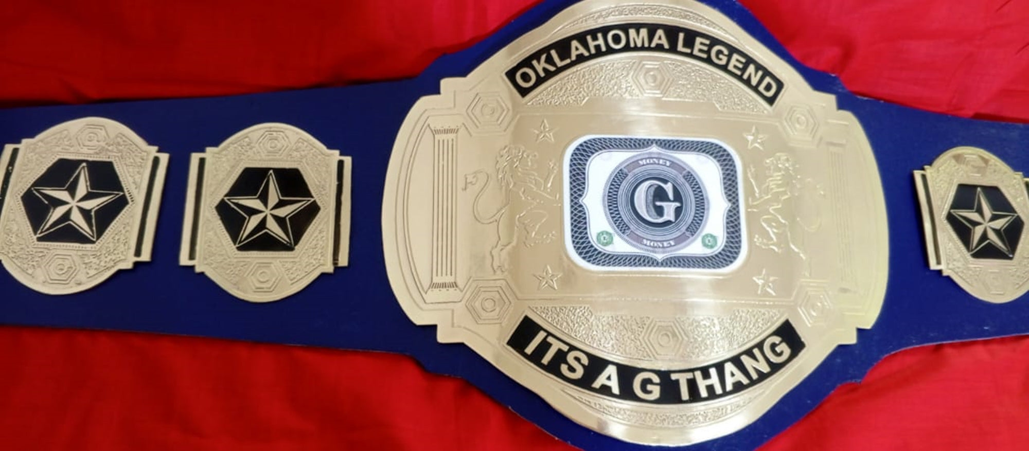 Custom Name and G Logo Wrestling Championship Belt - Customize Wrestling Belts