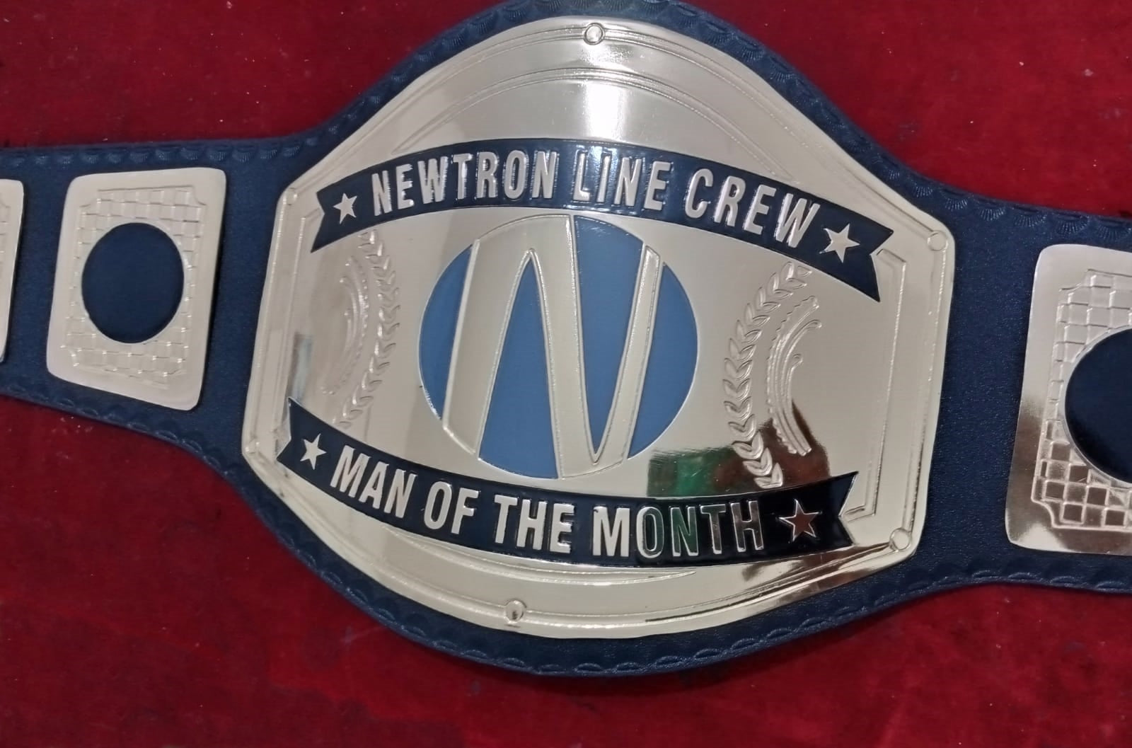 Custom Name and Newtron Line Crew Logo Wrestling Championship Belt - Customize Wrestling Belts