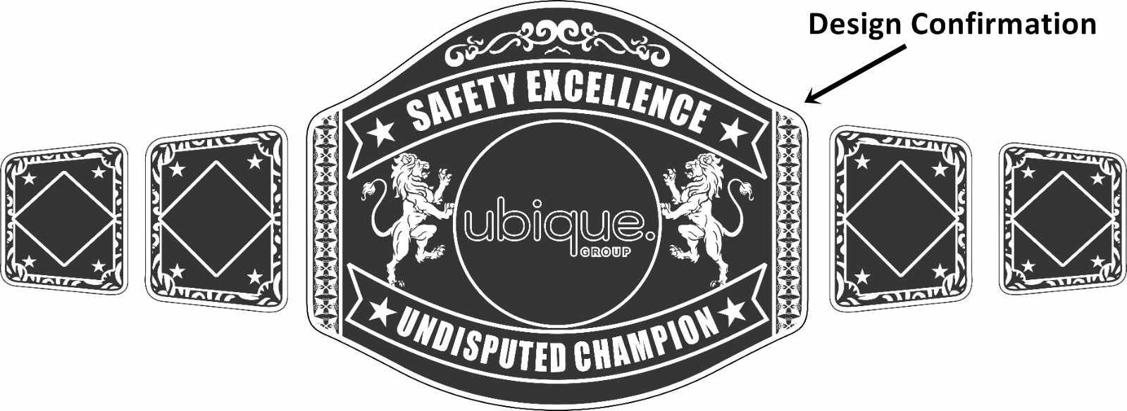 Custom Name and Ubique Group Logo Wrestling Championship Belt
