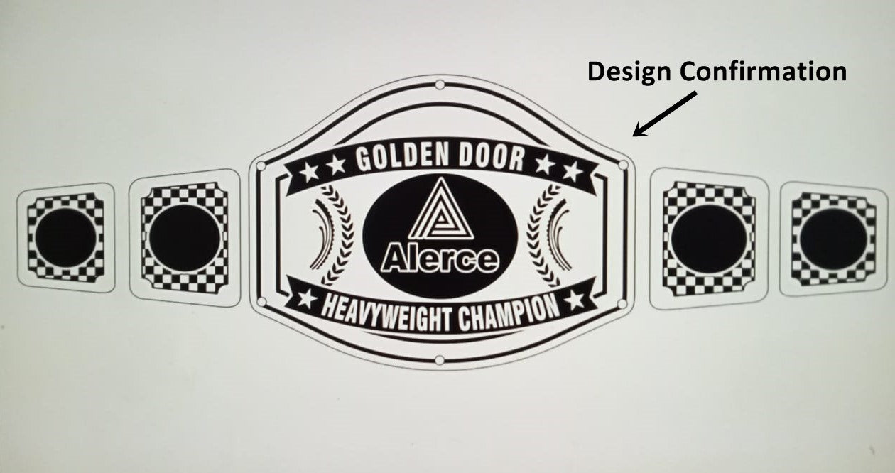 Custom Name and Green Triangle Logo Wrestling Championship Belt - Customize Wrestling Belts