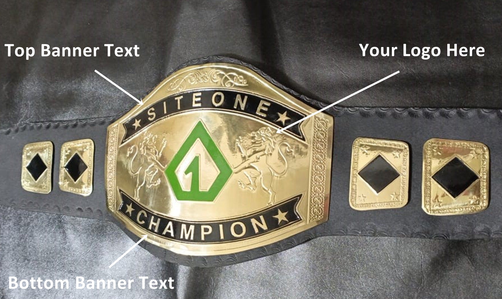 Custom Name and One Triangle Logo Wrestling Championship Belt - Customize Wrestling Belts