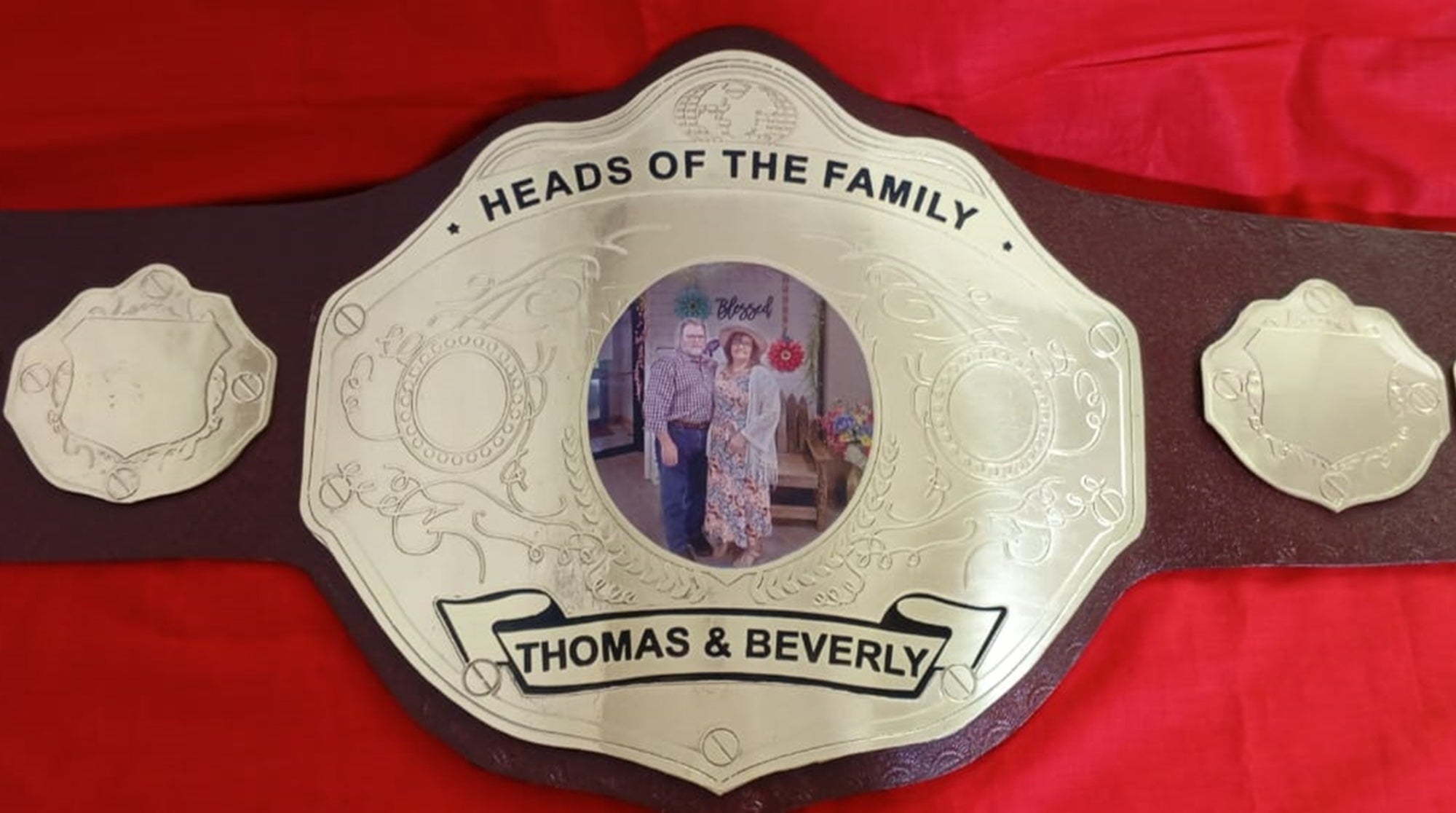 Custom Name and Couple Picture Wrestling Championship Belt - Customize Wrestling Belts