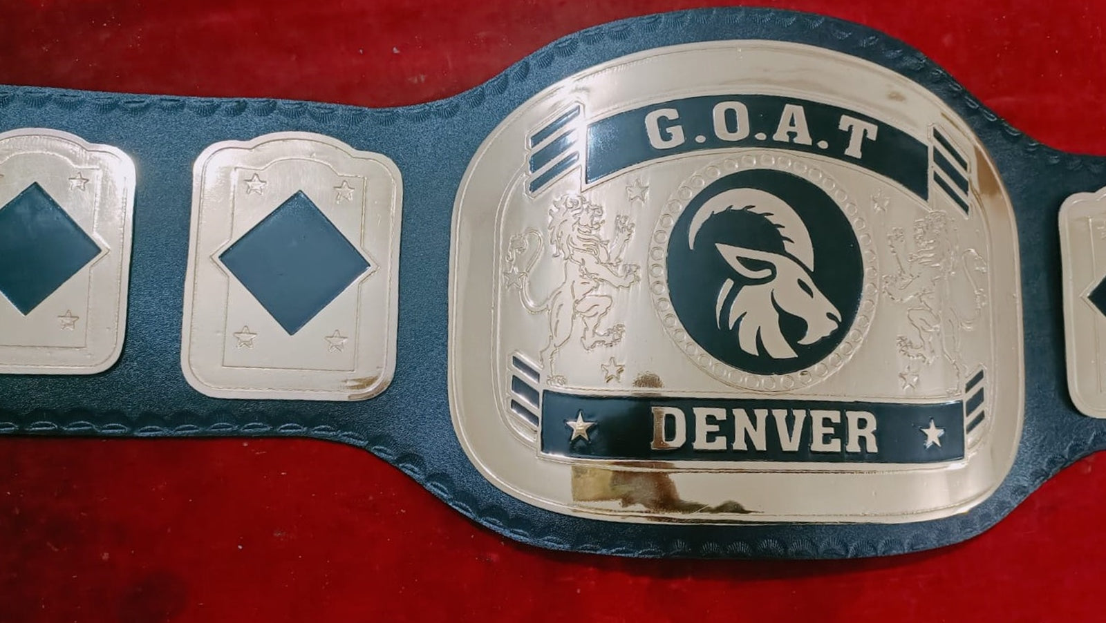 Custom Name and Wild Goat Logo Wrestling Championship Belt - Customize Wrestling Belts