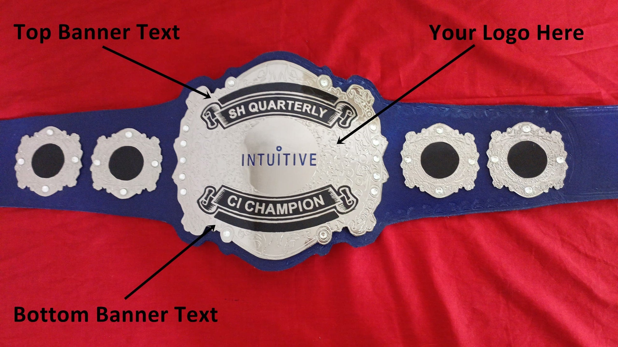 Custom Name and Intuitive Logo Wrestling Championship Belt - Customize Wrestling Belts