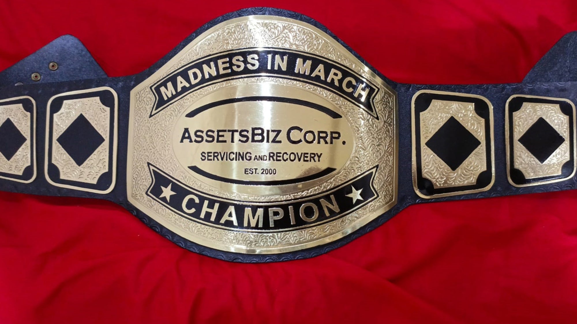 Custom Name and AssetBiz Corp Logo For Your Firm Wrestling Championship Belt - Customize Wrestling Belts