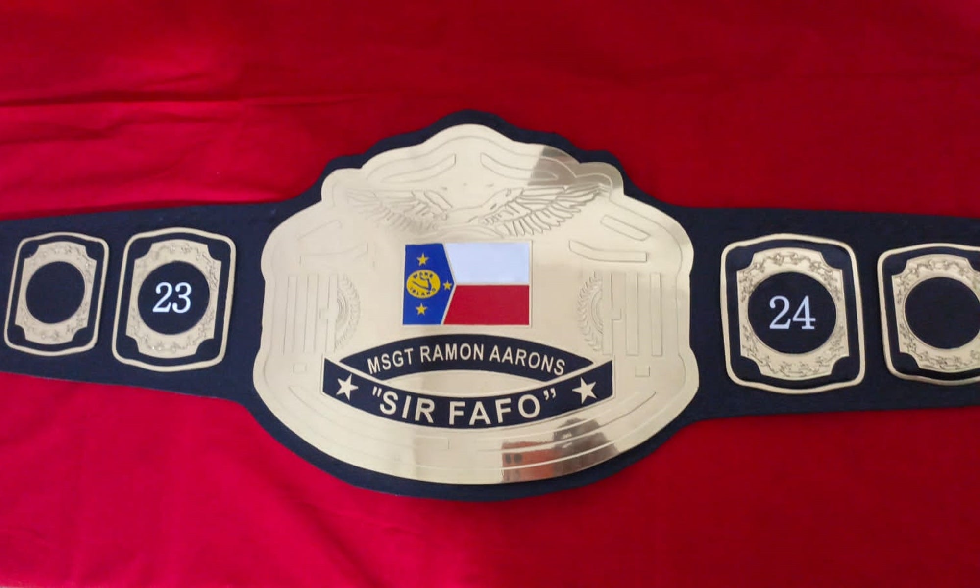 Custom Name and Flag Logo Wrestling Championship Belt - Customize Wrestling Belts