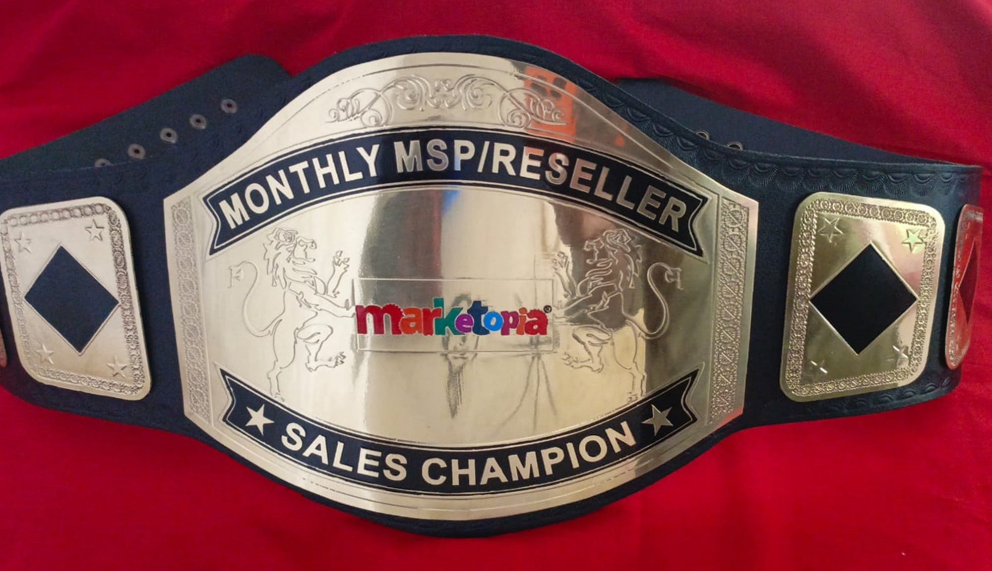 Custom Name and Marketopia Logo Wrestling Championship Belt - Customize Wrestling Belts