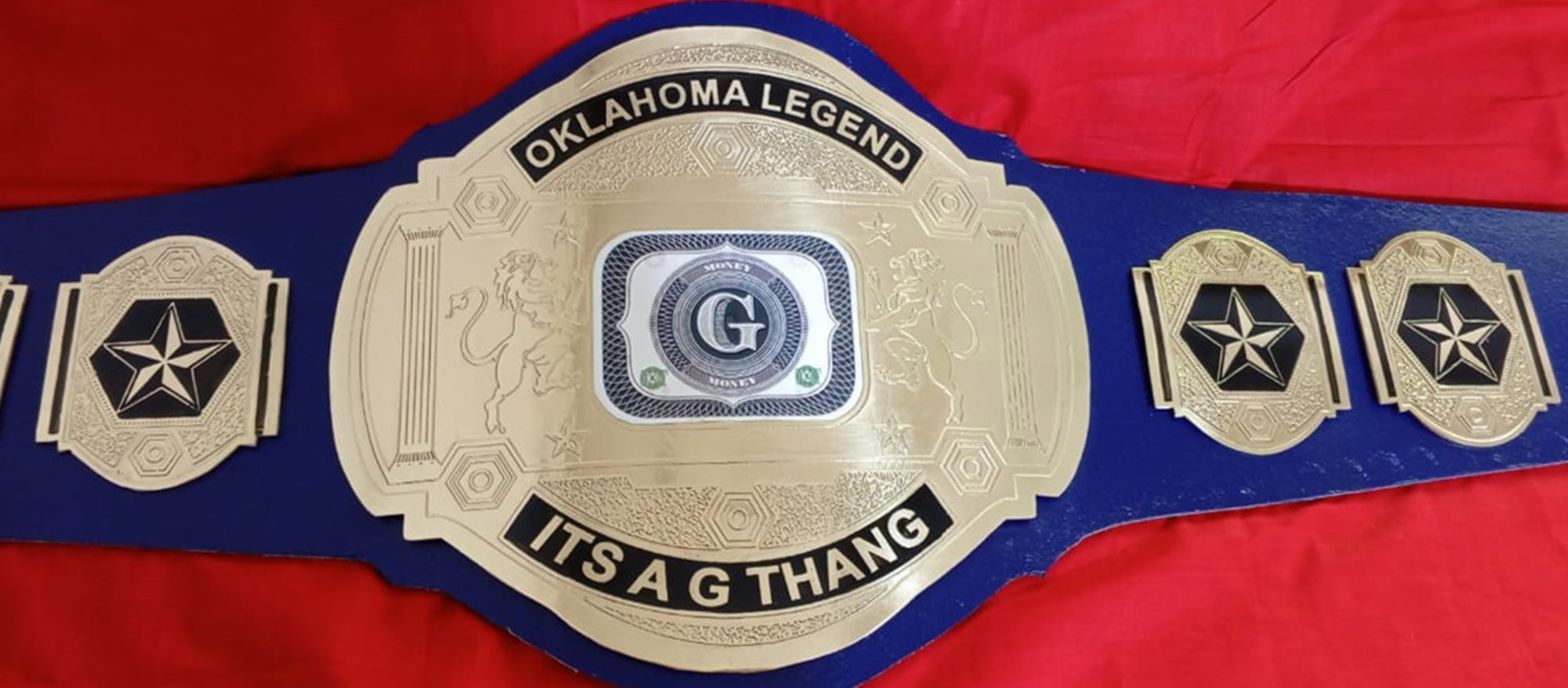 Custom Name and G Logo Wrestling Championship Belt - Customize Wrestling Belts