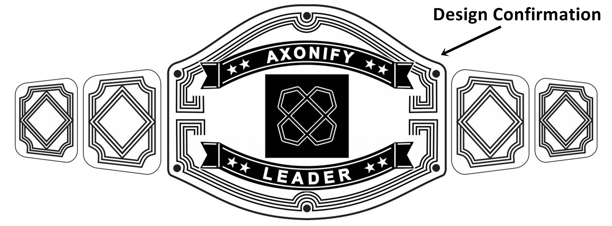 Custom AXonify Logo Wrestling Championship Belt - Customize Wrestling Belts