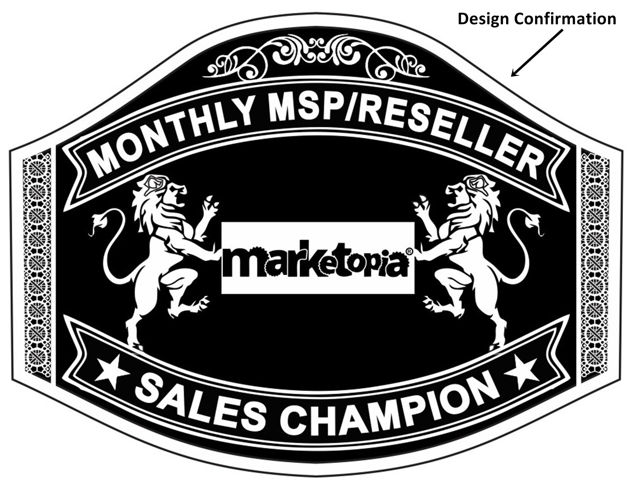 Custom Name and Marketopia Logo Wrestling Championship Belt - Customize Wrestling Belts