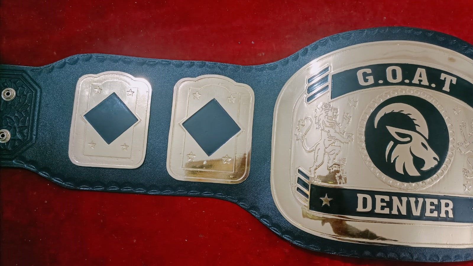 Custom Name and Wild Goat Logo Wrestling Championship Belt - Customize Wrestling Belts