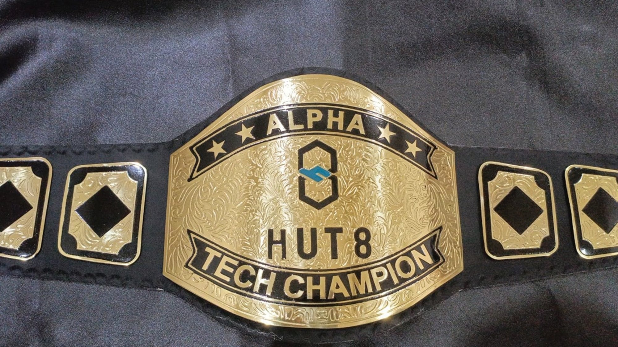 Custom Name and Hut 8 Logo Wrestling Championship Belt - Customize Wrestling Belts