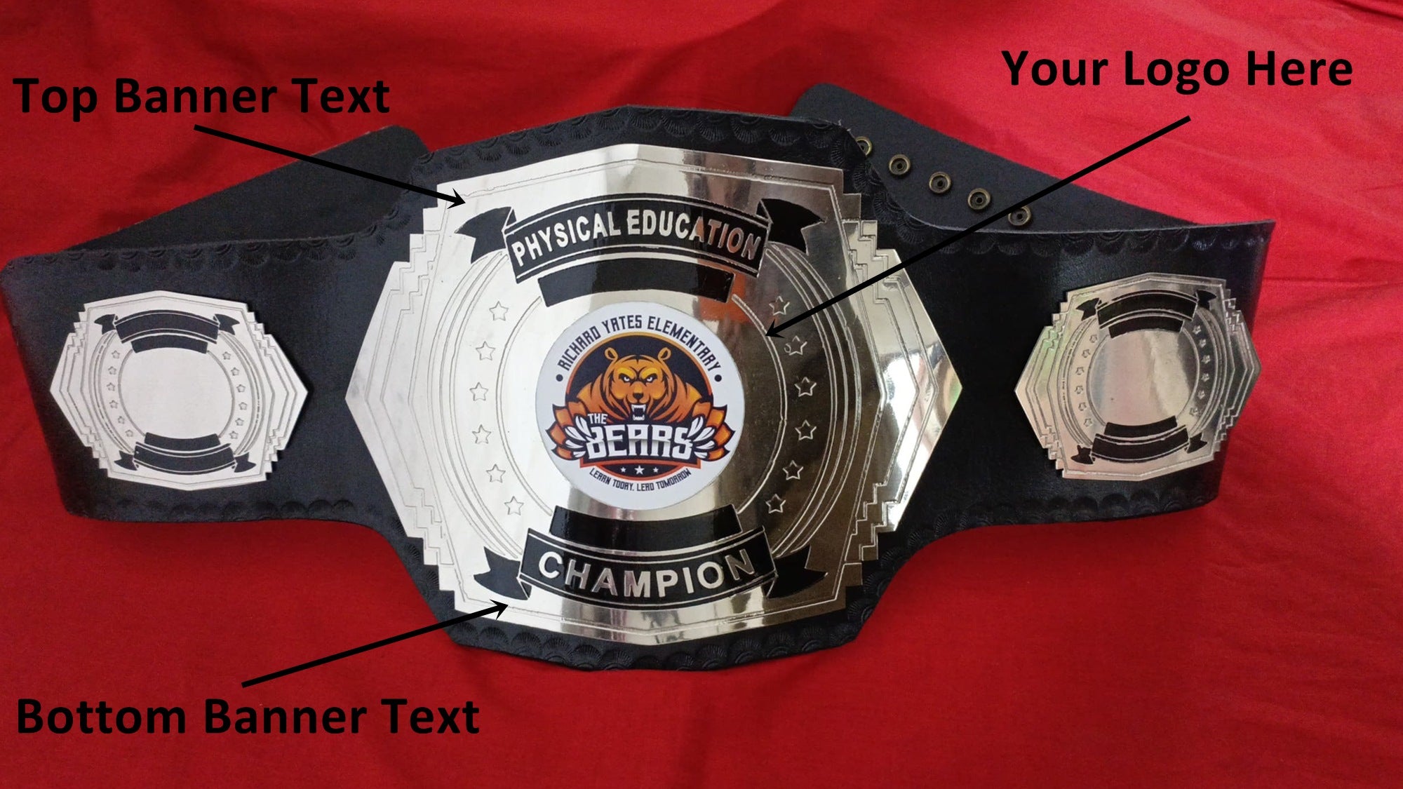 Custom Name and Bear Logo Wrestling Championship Belt - Customize Wrestling Belts