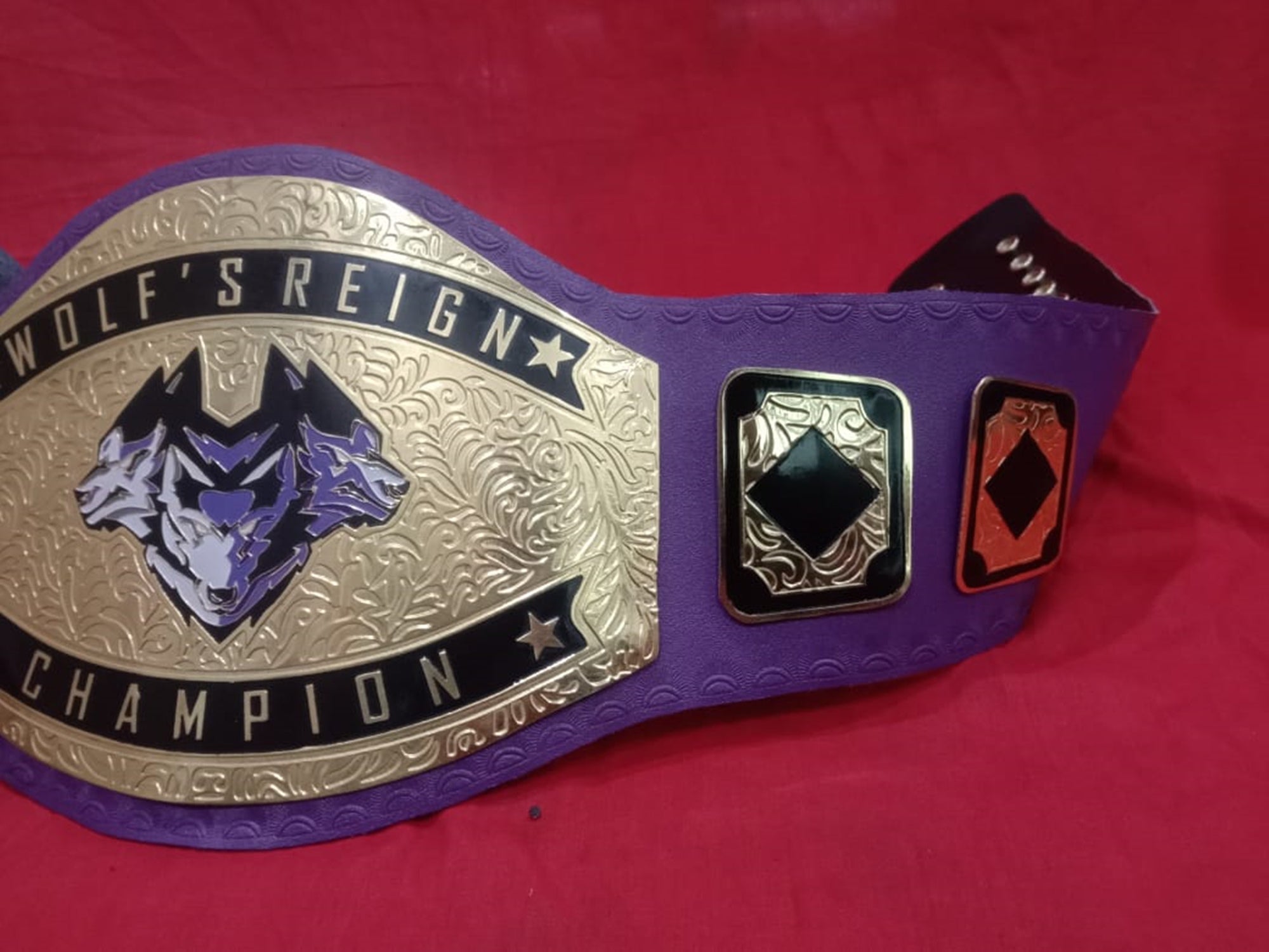 Custom Name and Wolf Logo Wrestling Championship Belt - Customize Wrestling Belts