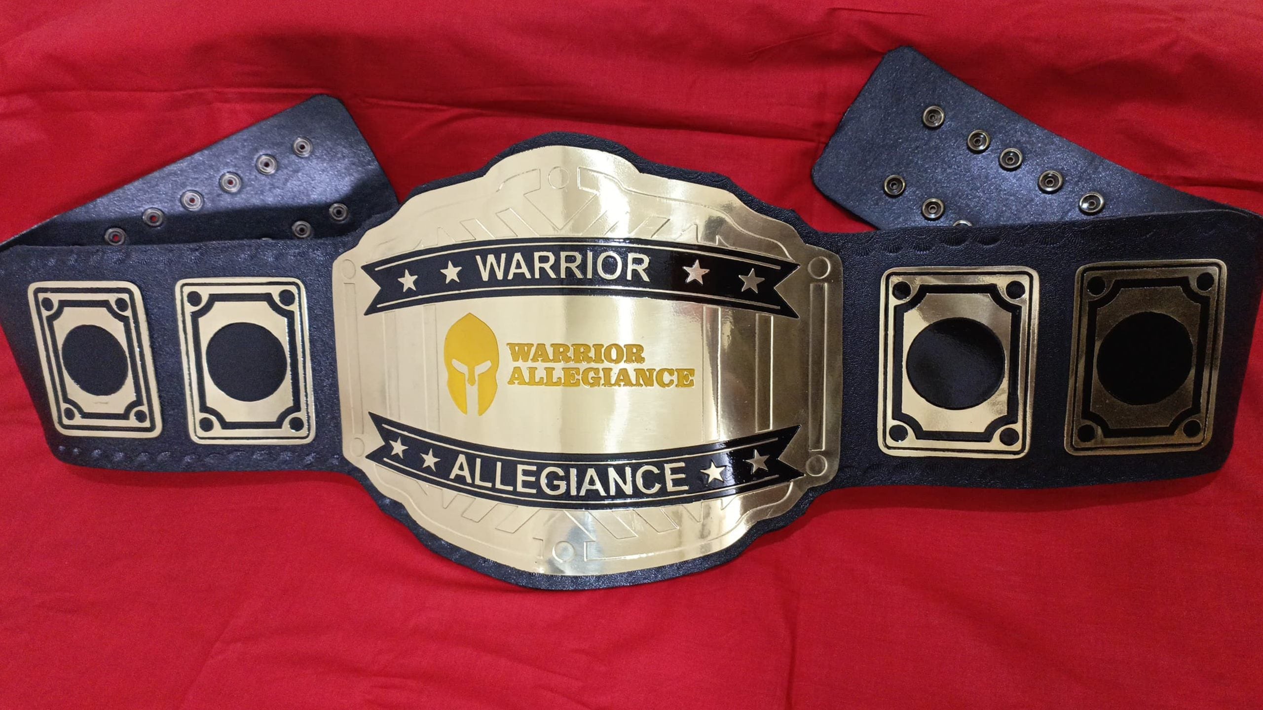 Custom Name and Warrior Allegiance Logo Wrestling Championship Belt - Customize Wrestling Belts