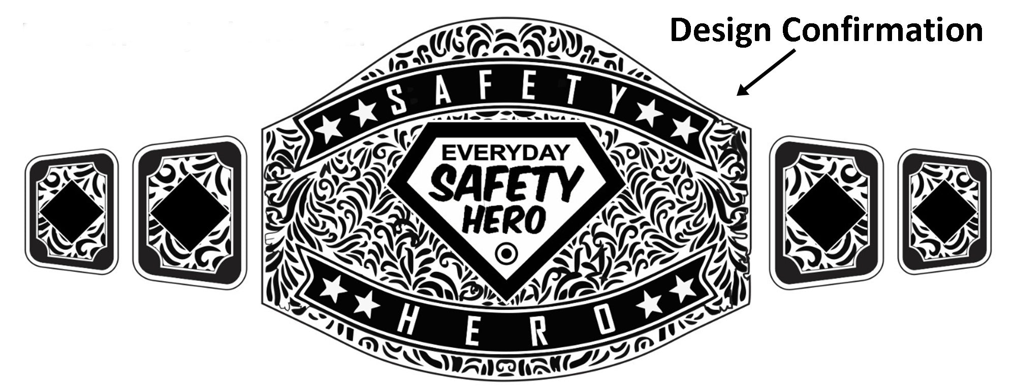 Custom Name and Everday Safety Hero Logo Wrestling Championship Belt - Customize Wrestling Belts