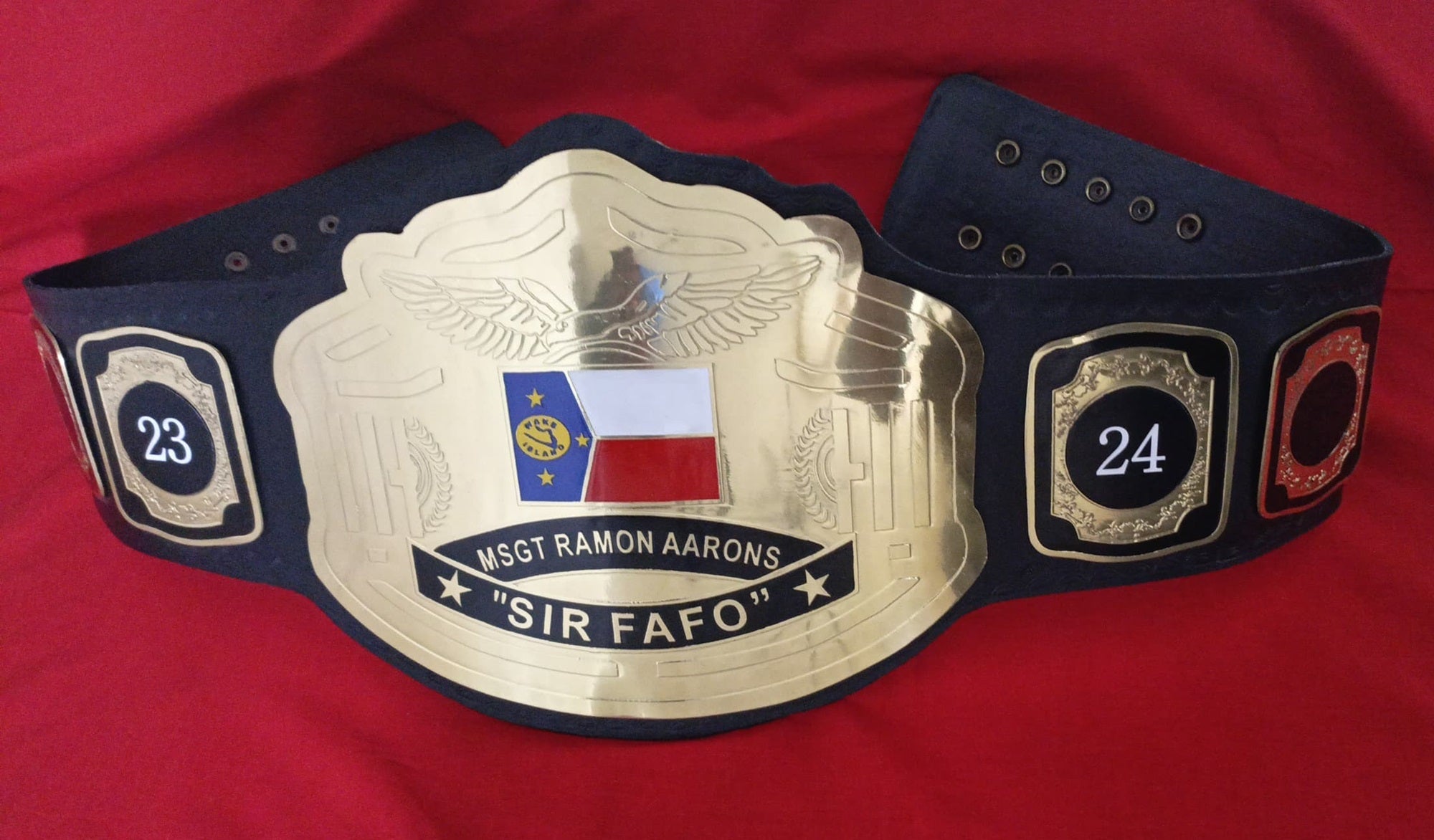 Custom Name and Flag Logo Wrestling Championship Belt - Customize Wrestling Belts