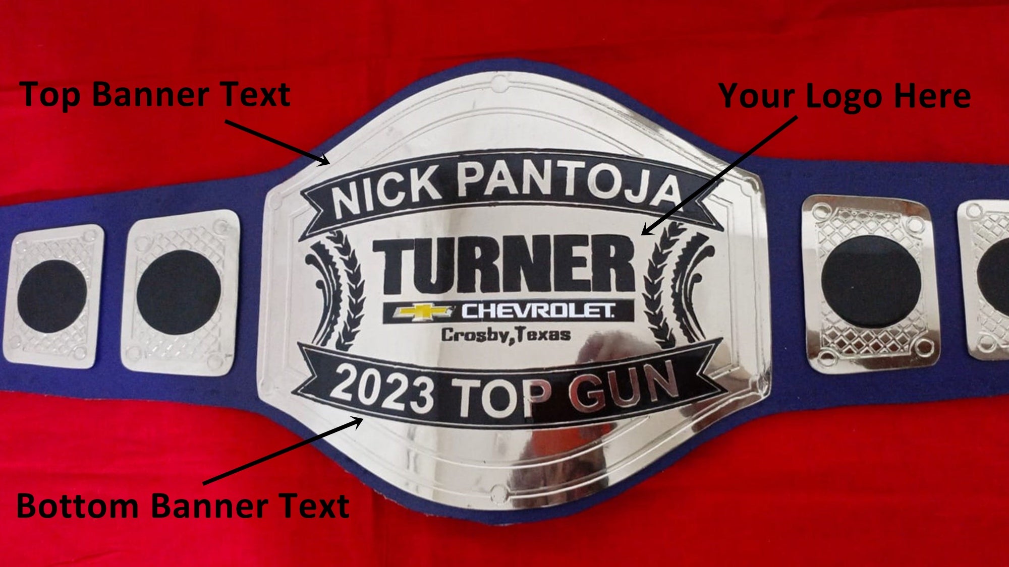 Custom Name and Turner Logo Wrestling Championship Belt - Customize Wrestling Belts