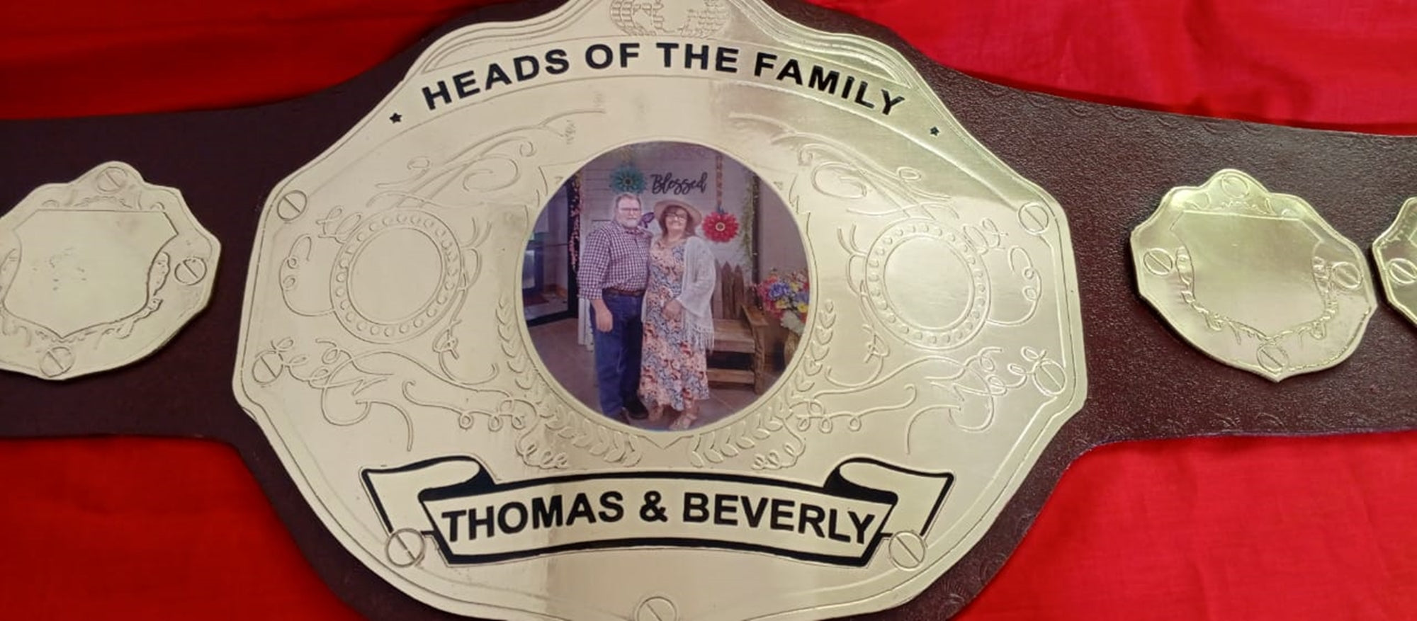 Custom Name and Couple Picture Wrestling Championship Belt - Customize Wrestling Belts