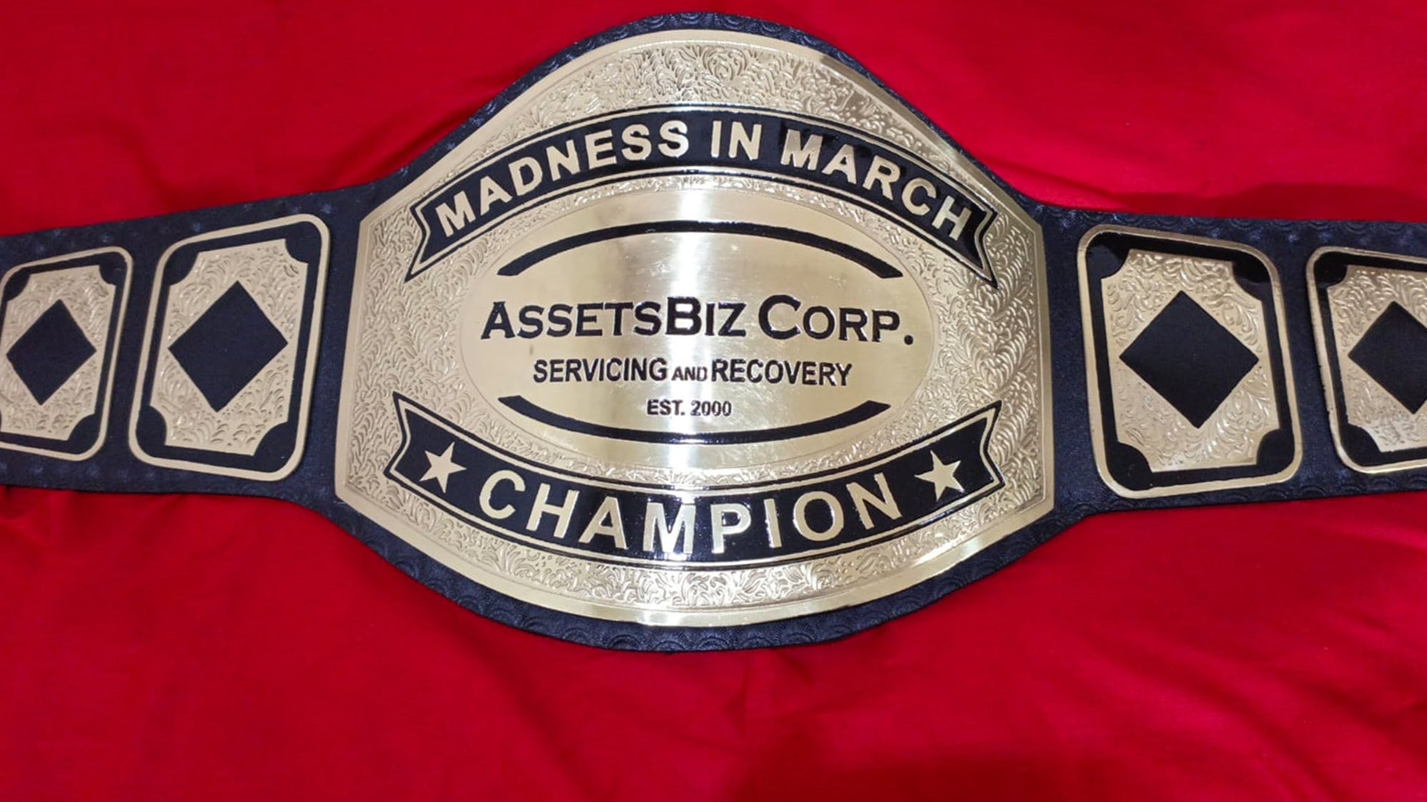 Custom Name and AssetBiz Corp Logo For Your Firm Wrestling Championship Belt - Customize Wrestling Belts