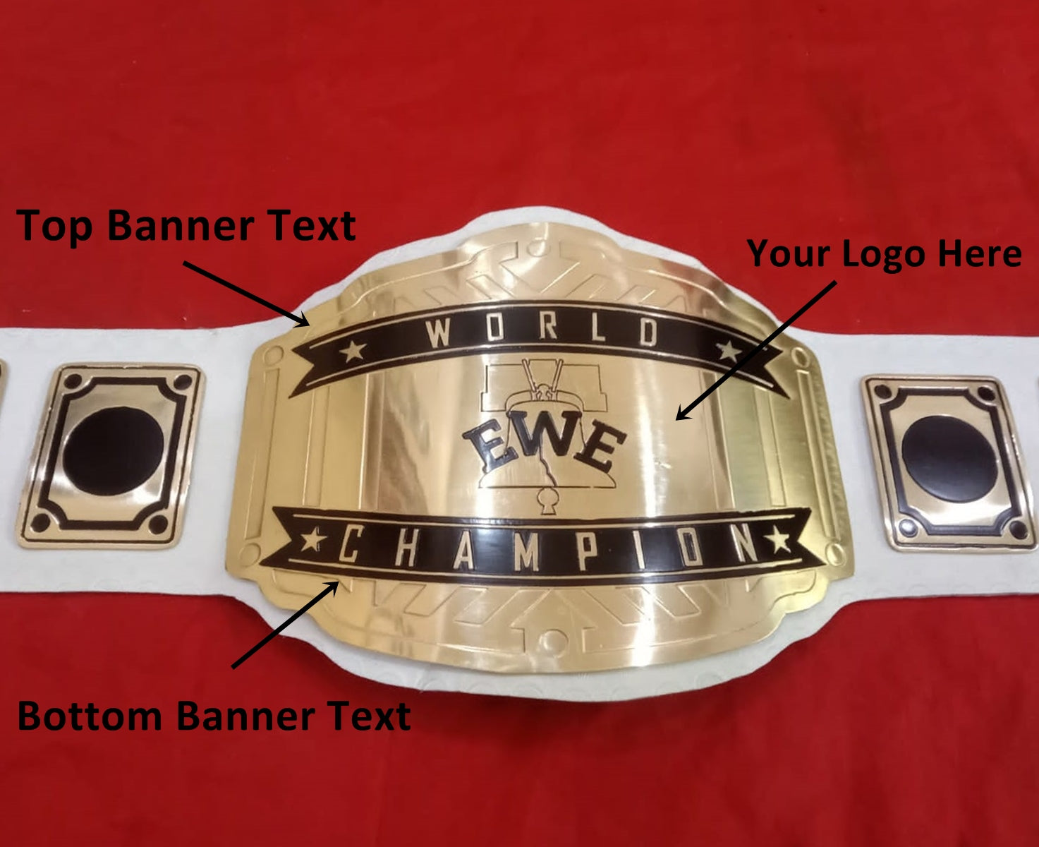 Custom Name and Bed Logo Wrestling Championship Belt - Customize Wrestling Belts