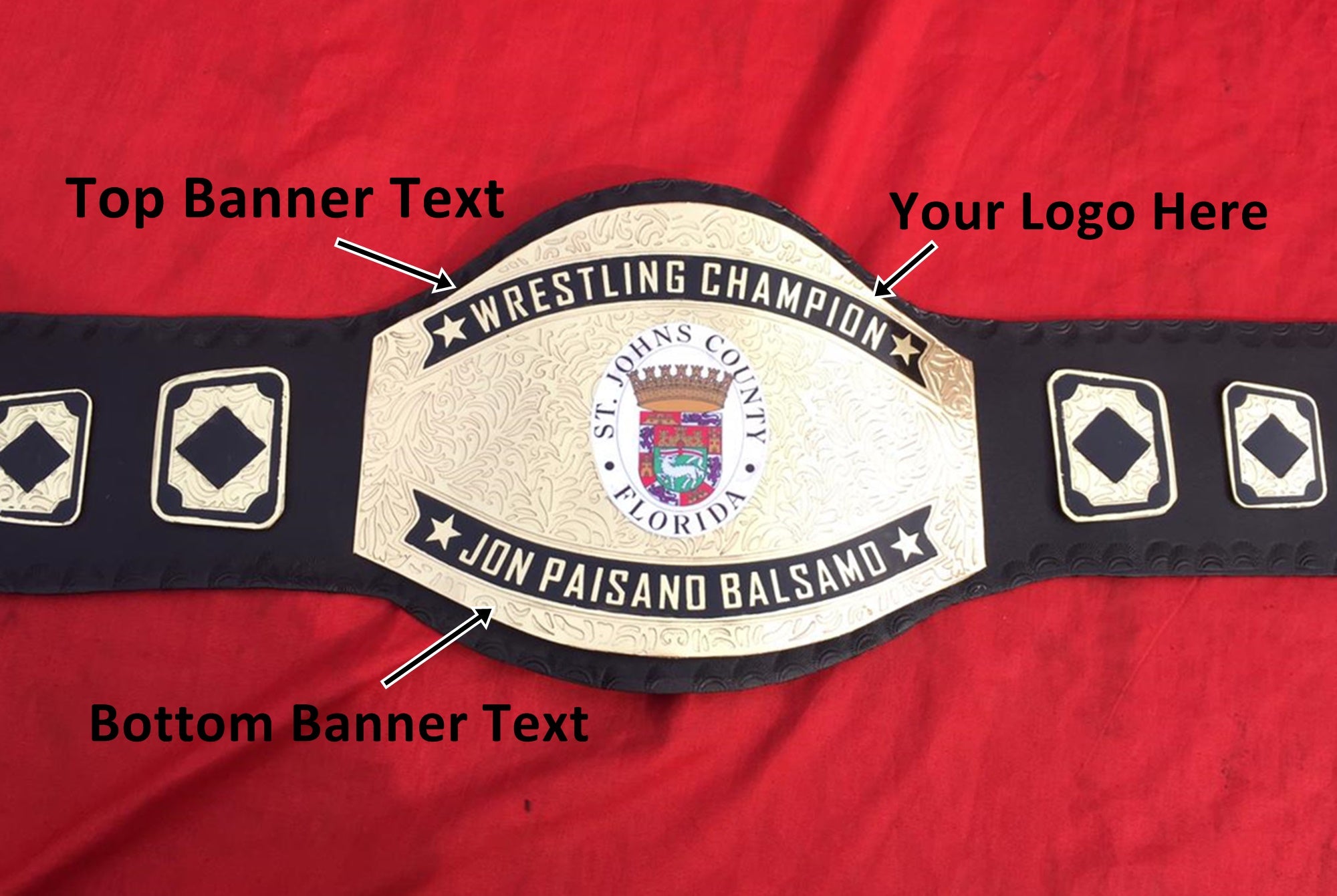 Custom Name and School Logo For Your Institute Wrestling Championship Belt - Customize Wrestling Belts