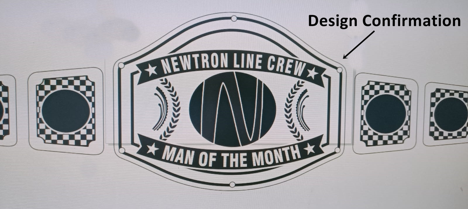 Custom Name and Newtron Line Crew Logo Wrestling Championship Belt - Customize Wrestling Belts