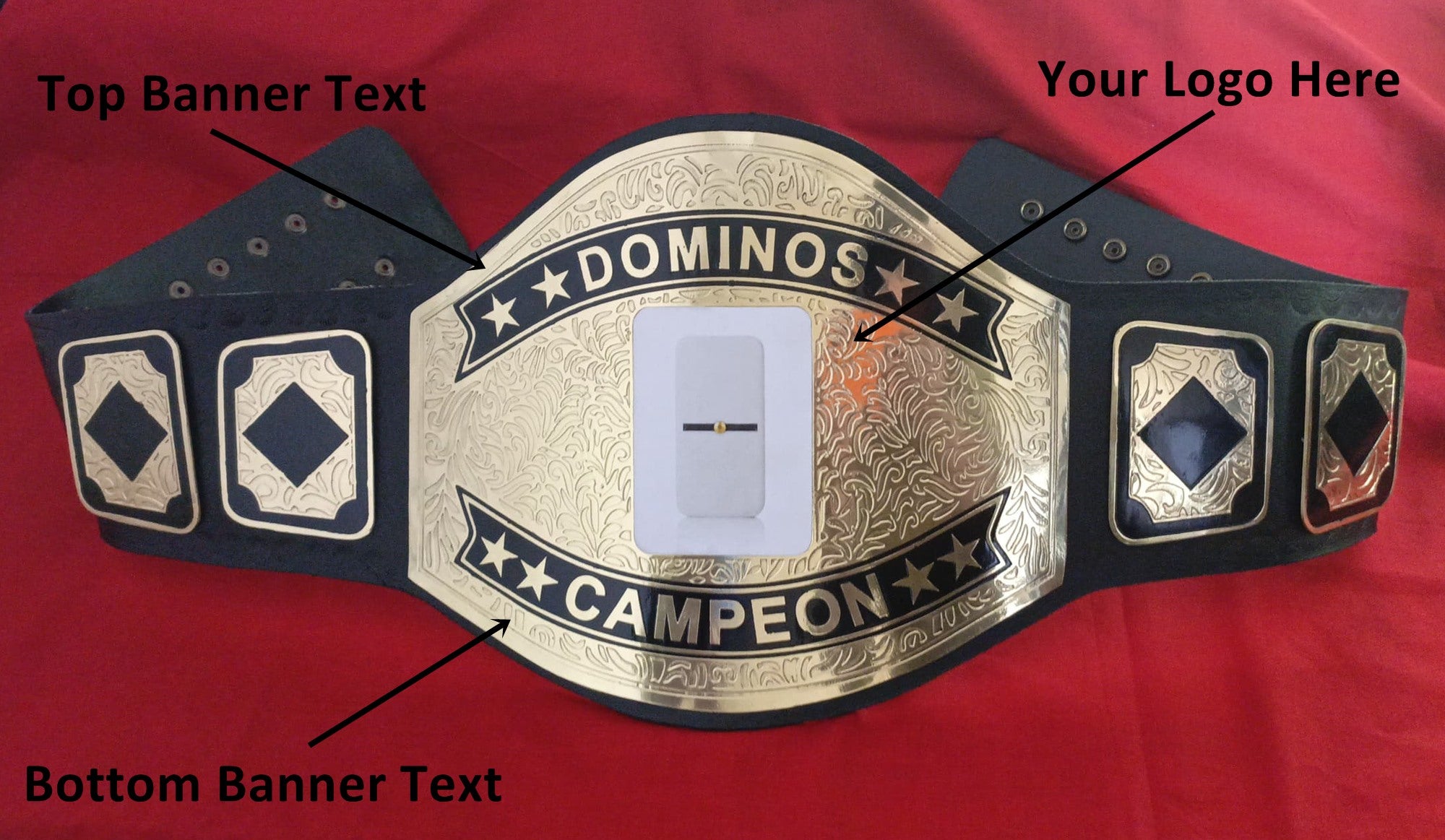 Custom Domino Wrestling Belt Logo Championship Belt - Customize Wrestling Belts