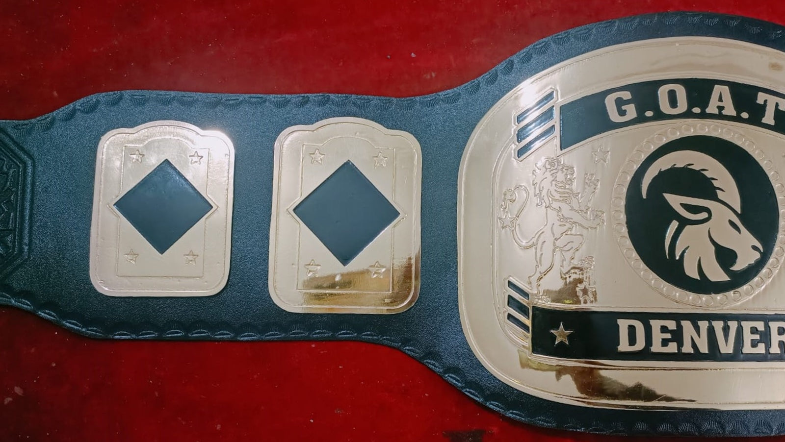 Custom Name and Wild Goat Logo Wrestling Championship Belt - Customize Wrestling Belts