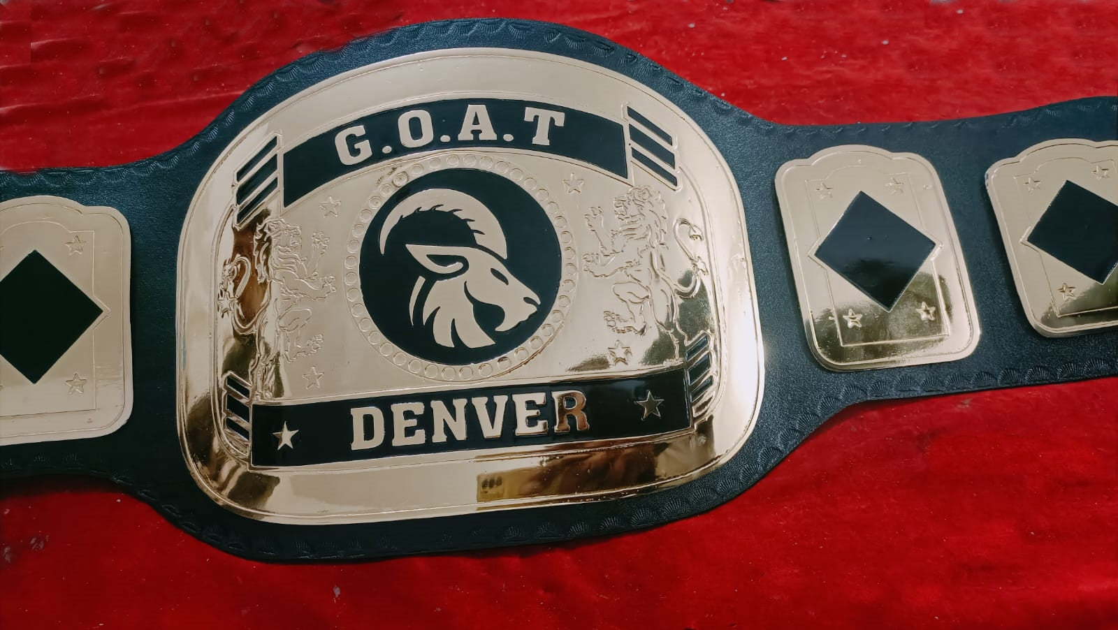 Custom Name and Wild Goat Logo Wrestling Championship Belt - Customize Wrestling Belts