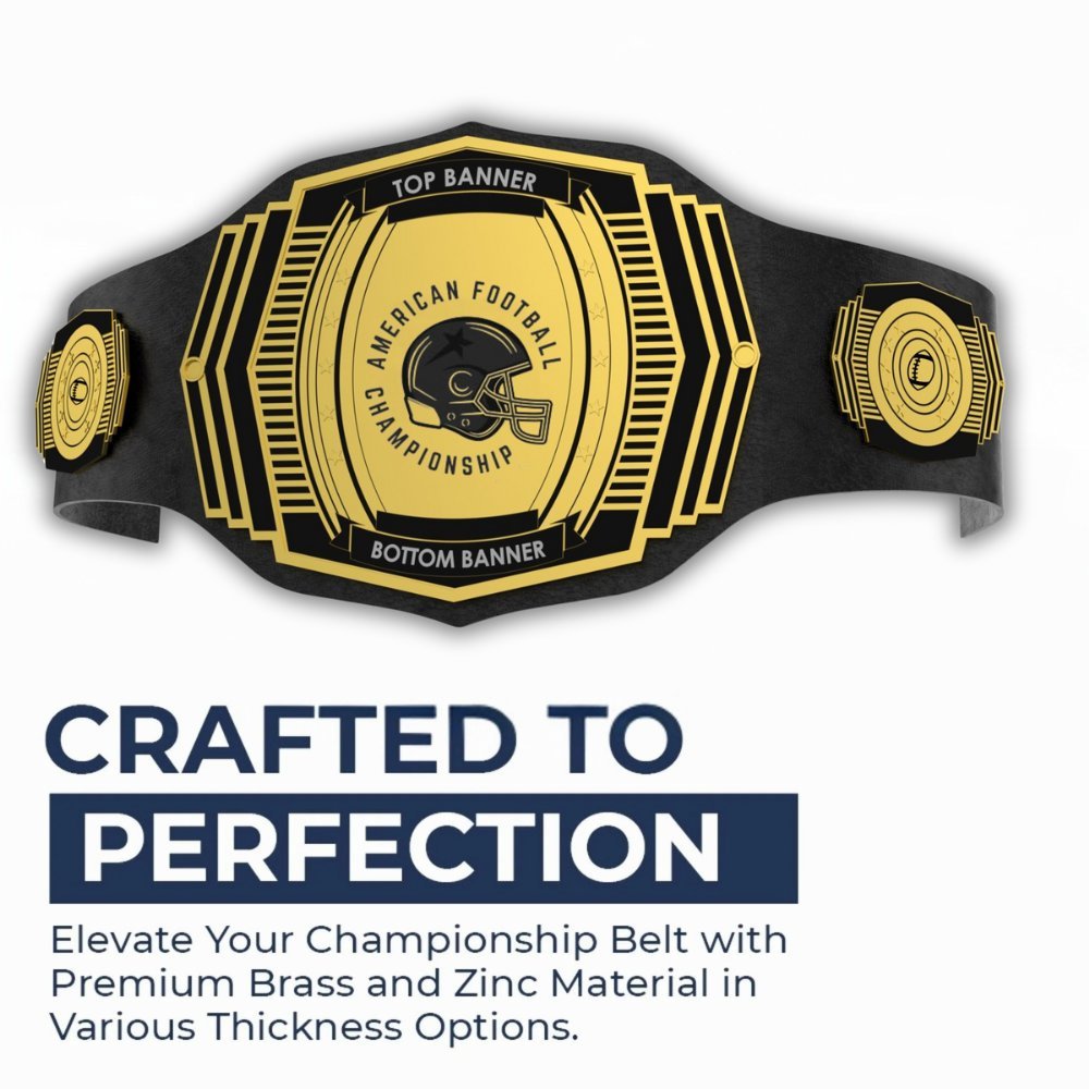 Custom American Football Championship Belt - Customize Wrestling Belts Customize Wrestling Belts2mm BrassBlackCustom American Football Championship BeltCustomize Wrestling Belts