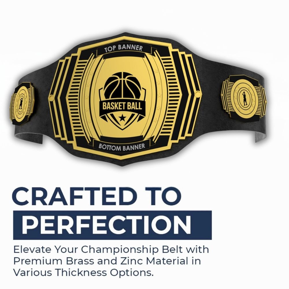 Custom Basket Ball Championship Belt - Customize Wrestling Belts Customize Wrestling Belts2mm BrassBlackCustom Basket Ball Championship BeltCustomize Wrestling Belts