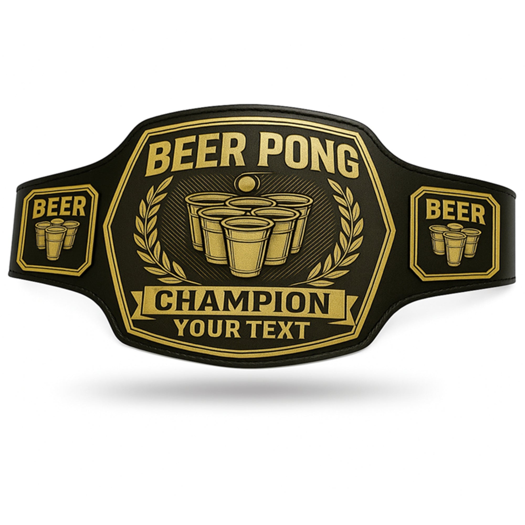 Customized Beer Pong Championship Belt - Customize Wrestling Belts Customize Wrestling Belts2mm BrassBlackCustomized Beer Pong Championship BeltCustomize Wrestling Belts