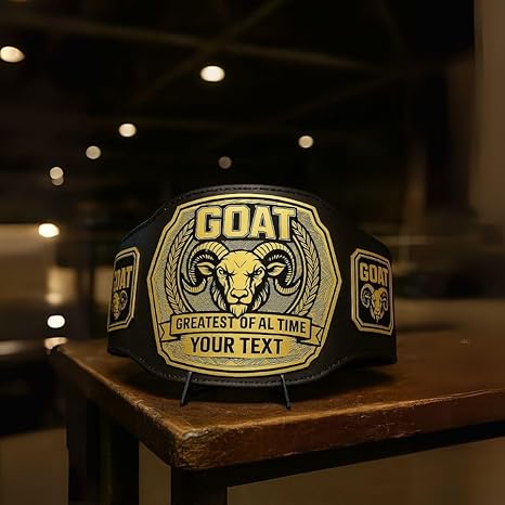 Goat Championship Belt - Ultimate Goat Trophy, Award, and Medal - Perfect Greatest of All Time Decor and Gifts
