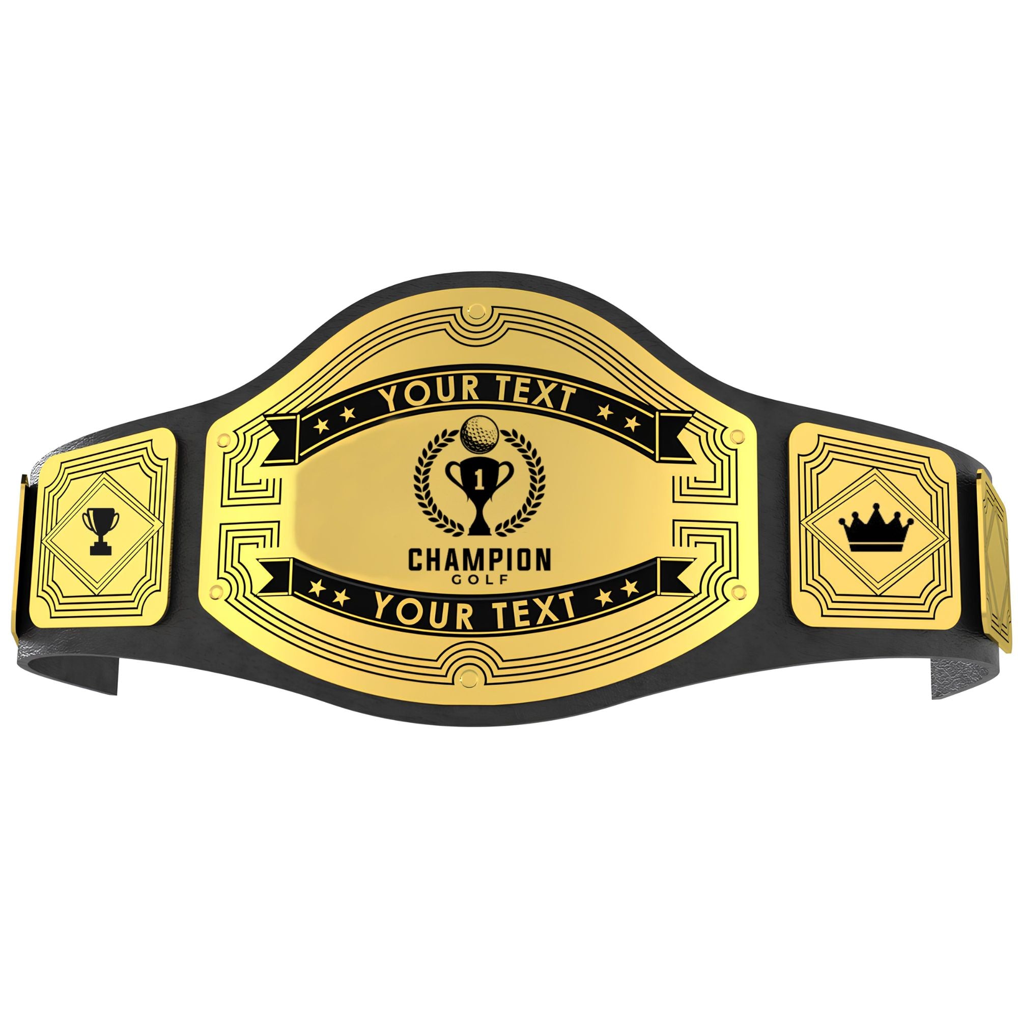 Custom Championship Golf Belt - Customize Wrestling Belts Customize Wrestling Belts2mm BrassBlackCustom Championship Golf BeltCustomize Wrestling Belts