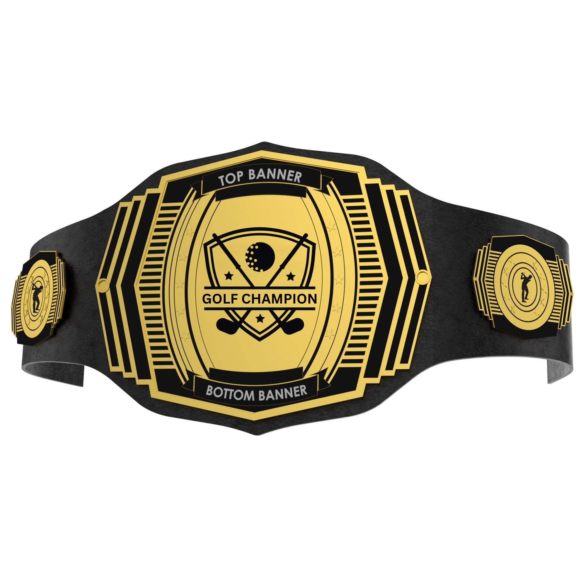 Golf Champion Shield Championship Belt - Customize Wrestling Belts Customize Wrestling Belts2mm BrassBlackGolf Champion Shield Championship BeltCustomize Wrestling Belts