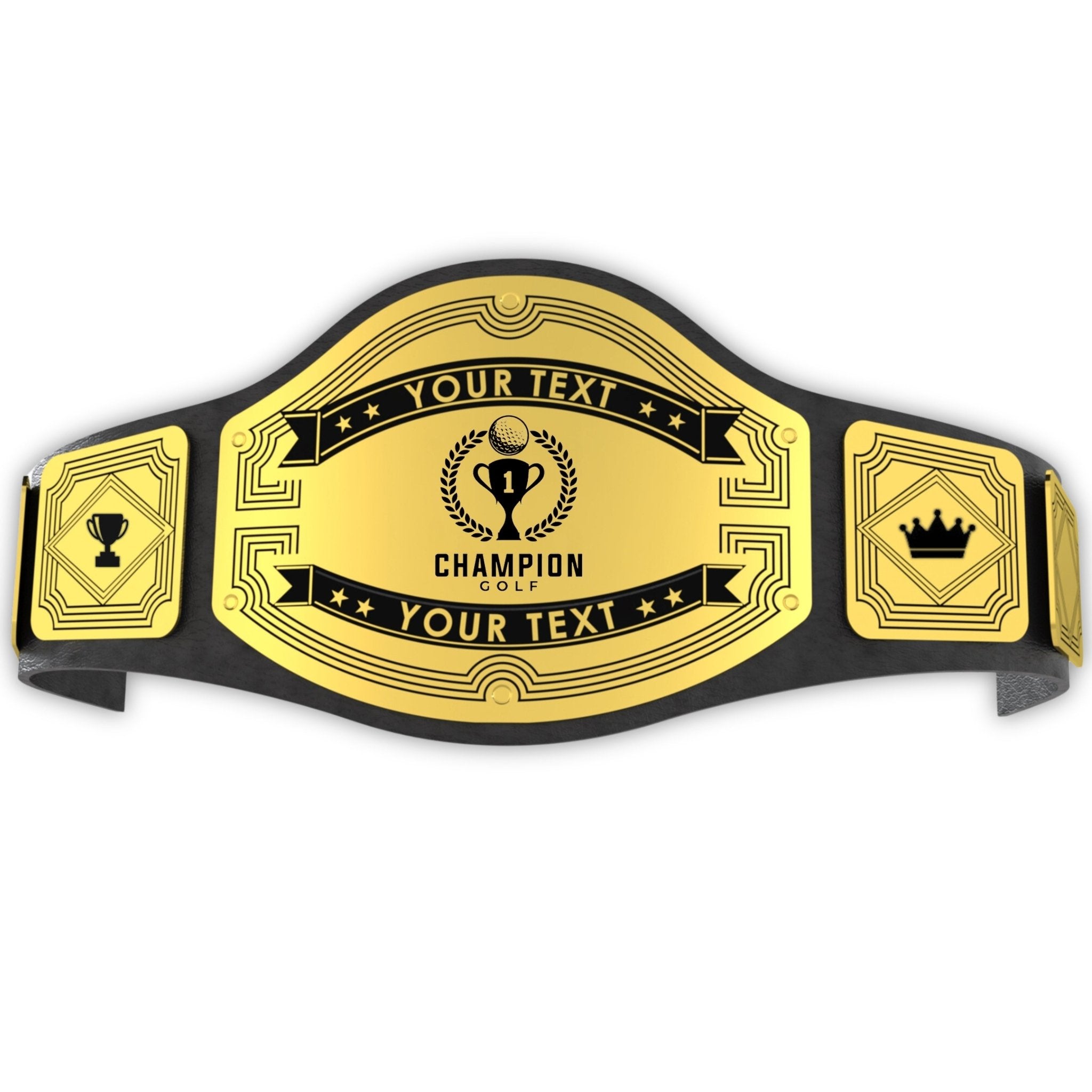 Golf Trophy Champion Belt - Customize Wrestling Belts Customize Wrestling Belts2mm BrassBlackGolf Trophy Champion BeltCustomize Wrestling Belts