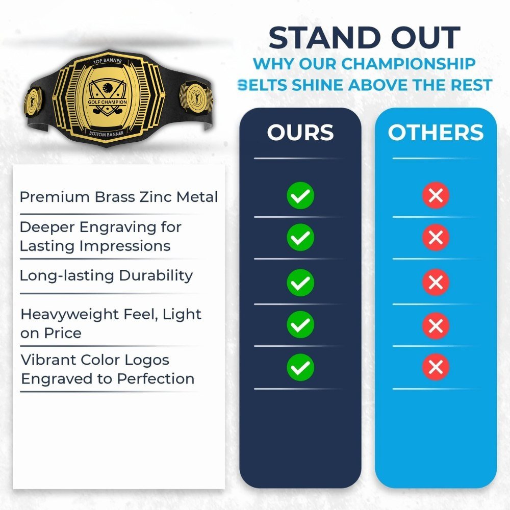 Golf Champion Shield Championship Belt - Customize Wrestling Belts Customize Wrestling Belts2mm BrassBlackGolf Champion Shield Championship BeltCustomize Wrestling Belts