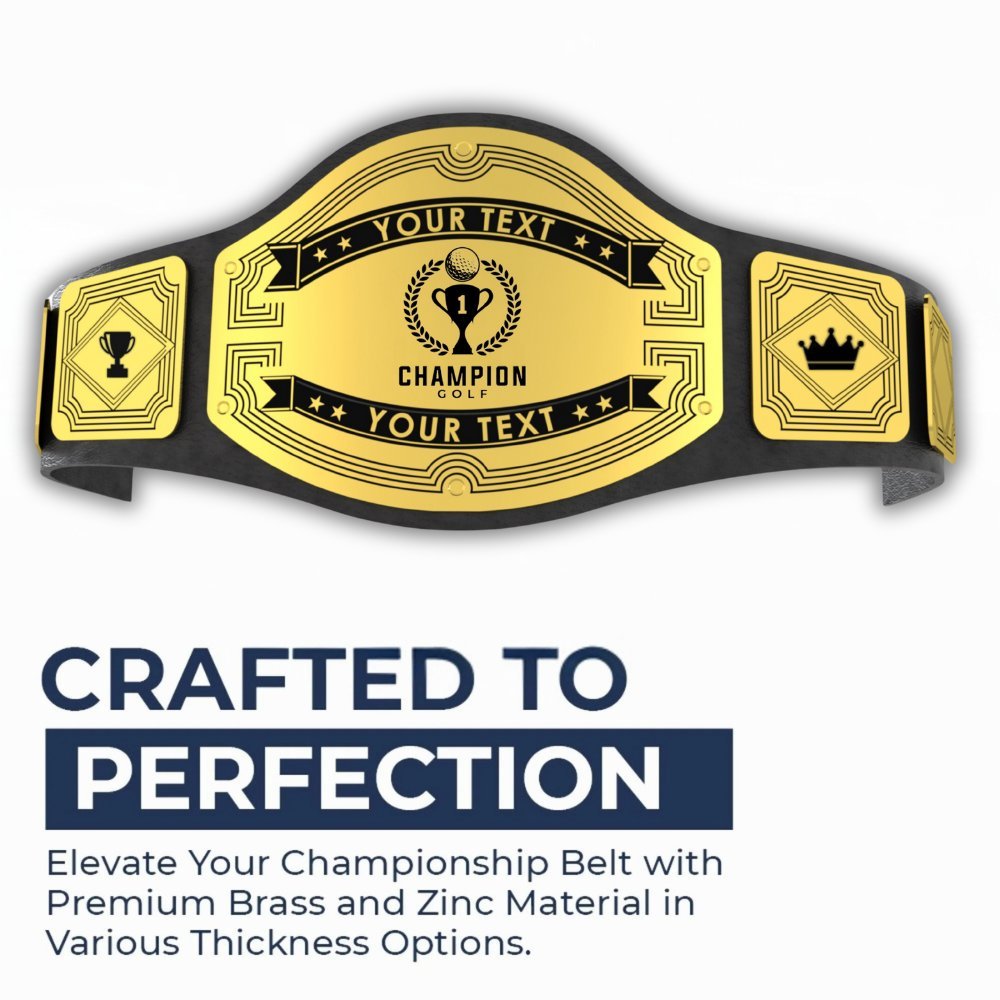 Custom Championship Golf Belt - Customize Wrestling Belts Customize Wrestling Belts2mm BrassBlackCustom Championship Golf BeltCustomize Wrestling Belts