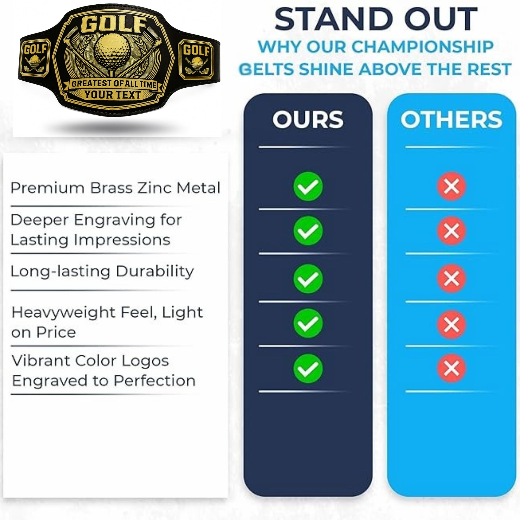 Customized Golf Championship Belt